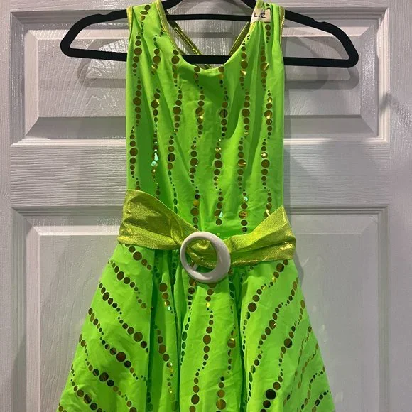 Weissman | Costumes | Child Large Bright Lime Green Sparkly Costume |  Poshmark